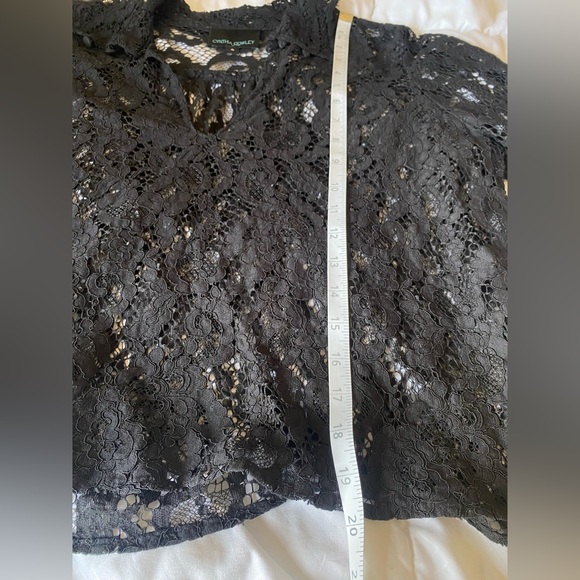 Cynthia Rowley Black Lace Long Sleeve Top Size 4 - Picture 16 of 16